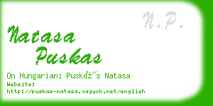 natasa puskas business card